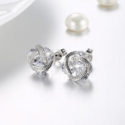 18K Gold Plated Mesh Knot Stud Earrings Made with Swarovski Elements, , ALILY , ALILY   jewelryjewelry deals, swarovski crystal jewelry, groupon jewelry,, jewelry for mom, 