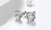 14K Gold Plating  Elements Twisted 3-Stone Stud Earrings- Options Available