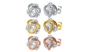 14K Gold Plating  Elements Twisted 3-Stone Stud Earrings- Options Available