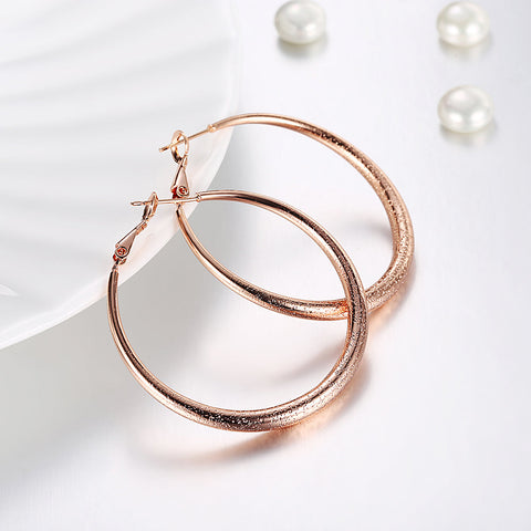 1.6" Round Hoop Earring in 18K Rose Gold Plated