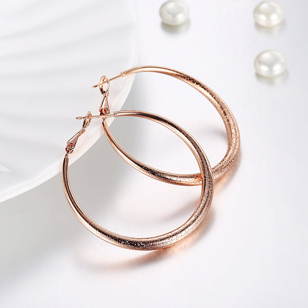 1.6" Round Hoop Earring in 18K Rose Gold Plated