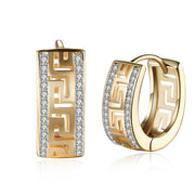 14K Gold Plated Swarovski Elements Roman Ingrain Pave Huggie Earrings, , ALILY , ALILY   jewelryjewelry deals, swarovski crystal jewelry, groupon jewelry,, jewelry for mom, 