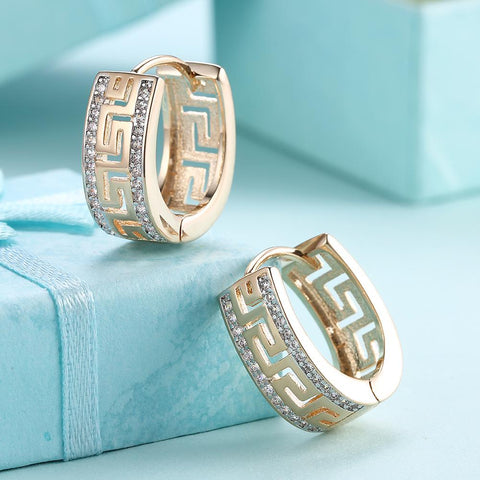 14K Gold Plated Swarovski Micro-Lining Greek Design Earrings, , ALILY , ALILY   jewelryjewelry deals, swarovski crystal jewelry, groupon jewelry,, jewelry for mom, 