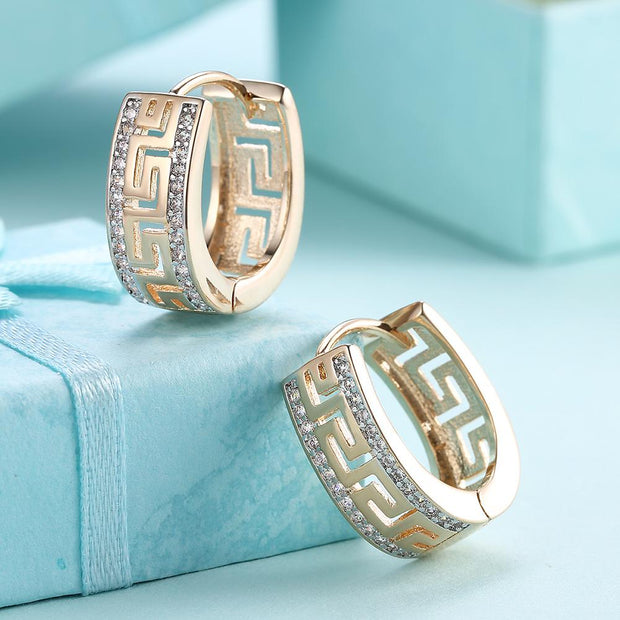 14K Gold Plated Swarovski Micro-Lining Greek Design Earrings, , ALILY , ALILY   jewelryjewelry deals, swarovski crystal jewelry, groupon jewelry,, jewelry for mom, 