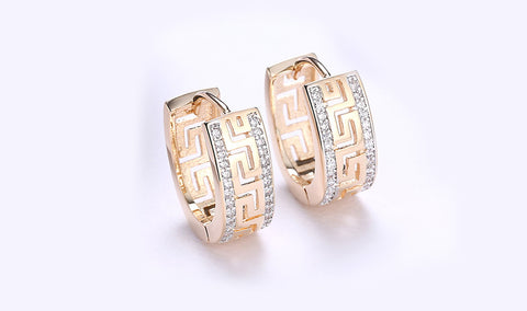 14K Gold Plated Swarovski Micro-Lining Greek Design Earrings, , ALILY , ALILY   jewelryjewelry deals, swarovski crystal jewelry, groupon jewelry,, jewelry for mom, 