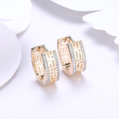 14K Gold Plated Swarovski Micro-Lining Greek Design Earrings, , ALILY , ALILY   jewelryjewelry deals, swarovski crystal jewelry, groupon jewelry,, jewelry for mom, 