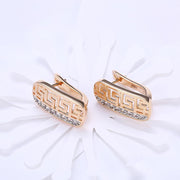 Laser Cut  Elements Clip On Earrings in 14K Gold