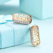 Laser Cut Austrian Crystal Micro-Pav'e Lined Huggie Hoop Earrings Set in 18K Gold - ALILY 