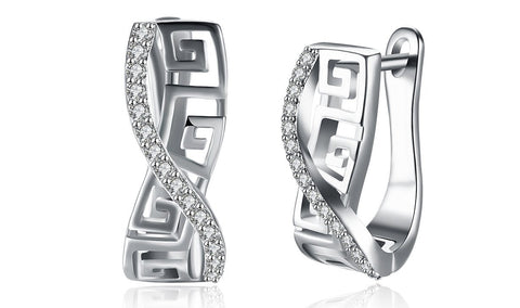 14K White Gold Plated Austrian Elements Pav&