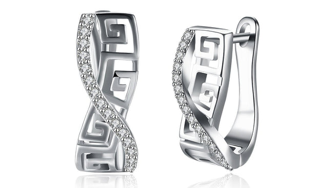 14K White Gold Plated Austrian Elements Pav&