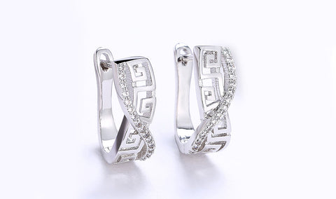 14K White Gold Plated White Sapphire Pav&