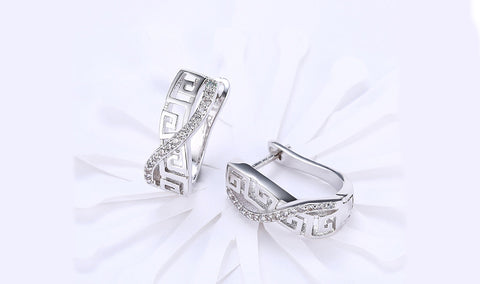 14K White Gold Plated White Sapphire Pav&