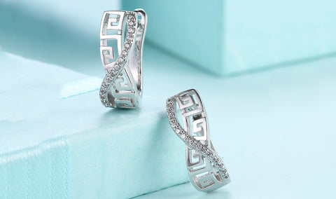 14K White Gold Plated White Sapphire Pav&
