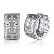 Thick Austrian Crystal Micro-Pav'e Huggie Hoop Earrings Set in 18K Gold - ALILY 