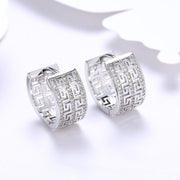 Thick Austrian Crystal Micro-Pav'e Huggie Hoop Earrings Set in 18K Gold - ALILY 