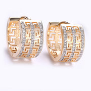 French Twist Design Huggie Earring in 18K Gold Plated with  Crystals