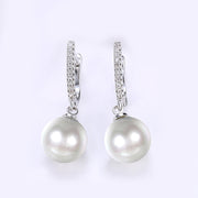 Freshwater Pearl Drop Earring in 18K Gold Plated with  Crystals