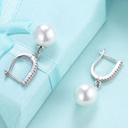 Freshwater Pearl Drop Earring in 18K Gold Plated with  Crystals
