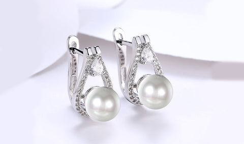 14K White Gold Plating White Sapphire Pav&