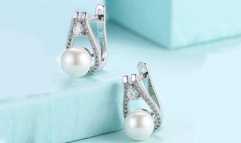 14K White Gold Plating Austrian Elements Pav&