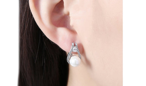 14K White Gold Plating Austrian Elements Pav&