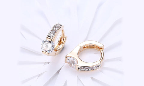 14K Gold Plating White Sapphire Pav&