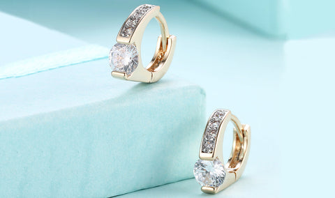 14K Gold Plating White Sapphire Pav&