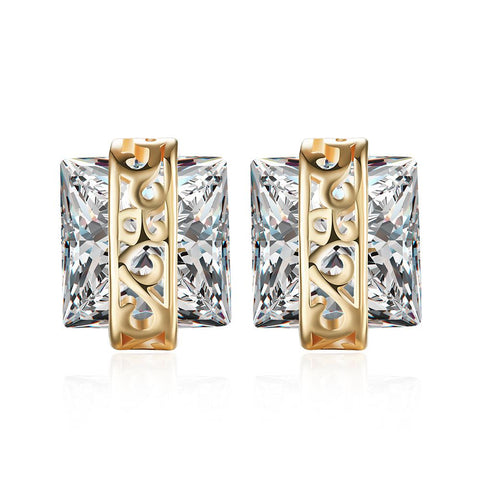 Elements Princess Cut Square Stud