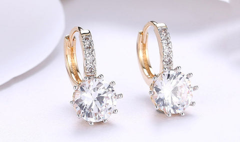 14K Gold Plating Elements Starburst Design Lever back Earrings ITALY Design