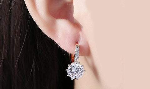 14K Gold Plating Elements Starburst Design Lever back Earrings ITALY Design