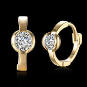 Classic Stone Huggie Earring in 18K Gold Plated with  Crystals
