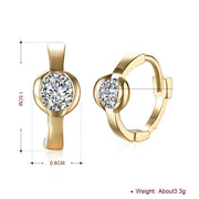 Classic Stone Huggie Earring in 18K Gold Plated with  Crystals