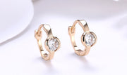 14K Gold Plating Sleek White Circular Clip On Earrings ITALY Design