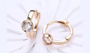 14K Gold Plating Sleek White Circular Clip On Earrings ITALY Design