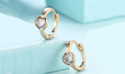 14K Gold Plating Sleek White Circular Clip On Earrings ITALY Design
