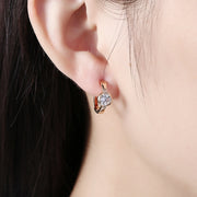 Classic Stone Huggie Earring in 18K Gold Plated with  Crystals