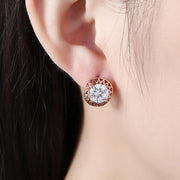 Swarovski Crystal Filligree Circular Leverback Earrings Set in 18K Gold - ALILY  www..com fashion jewelry for women