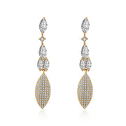 2.00 Ct Pear Cut Marquise Drop Earring in 18K Gold Plated with  Crystals