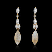 2.00 Ct Pear Cut Marquise Drop Earring in 18K Gold Plated with  Crystals