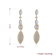 2.00 Ct Pear Cut Marquise Drop Earring in 18K Gold Plated with  Crystals