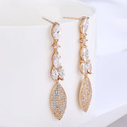 2.00 Ct Pear Cut Marquise Drop Earring in 18K Gold Plated with  Crystals