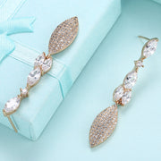 2.00 Ct Pear Cut Marquise Drop Earring in 18K Gold Plated with  Crystals