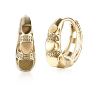 Heart Shaped Classic Huggies Earrings Set in 18K Gold - ALILY 