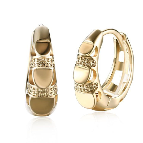 Heart Shaped Classic Huggies Earrings Set in 18K Gold - ALILY 