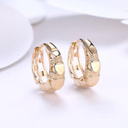Heart Shaped Classic Huggies Earrings Set in 18K Gold - ALILY 