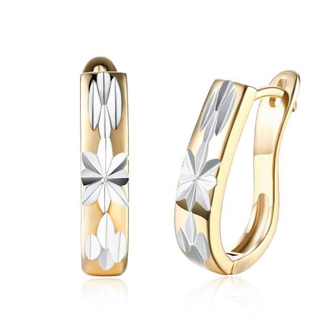 Metallic Layering Design Huggie Earrings Set in 18K Gold - ALILY 