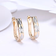 Metallic Layering Design Huggie Earrings Set in 18K Gold - ALILY 