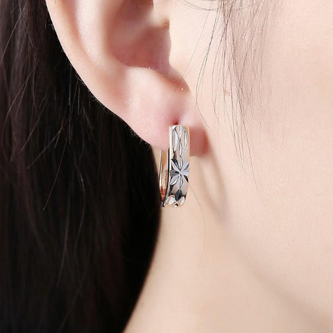 Metallic Layering Design Huggie Earrings Set in 18K Gold - ALILY 