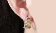 14K Gold Plating Filigree Laser Cut Clip On Earrings