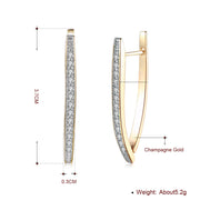 1.4" Pave Thin Pave Hoop Earring in 18K Gold Plated with  Crystals